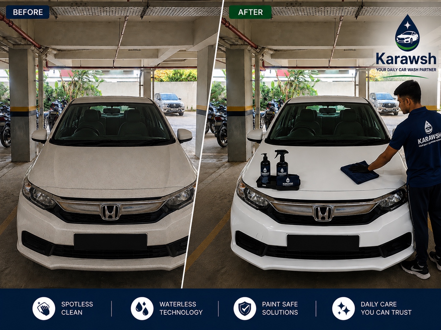 Karawsh before and after car cleaning