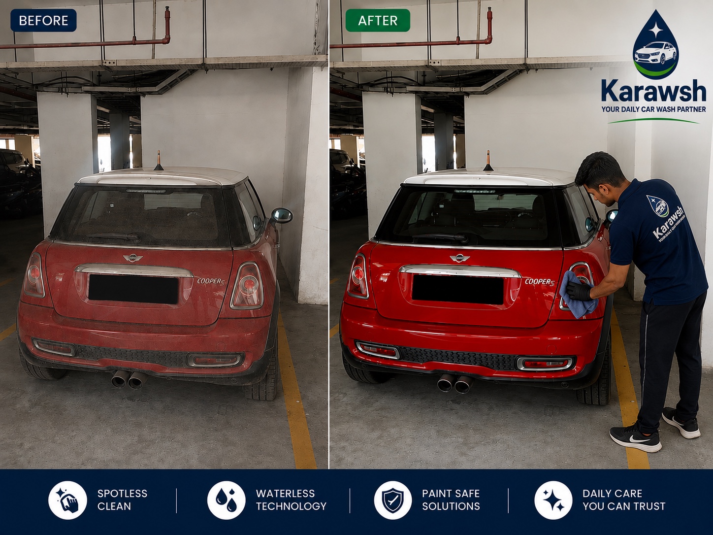 Karawsh Mini Cooper before and after